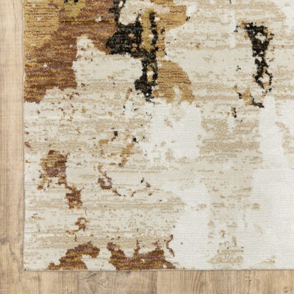 8’ X 11’ Abstract Weathered Beige And Gray Indoor Area Rug