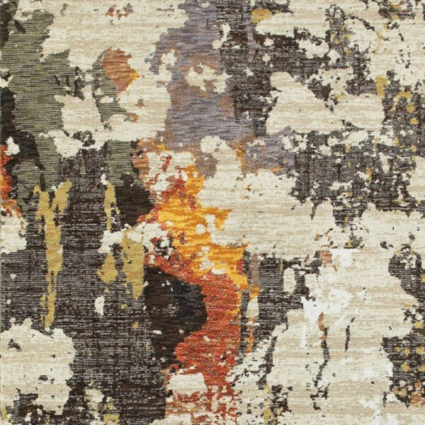 8’ X 11’ Abstract Weathered Beige And Gray Indoor Area Rug