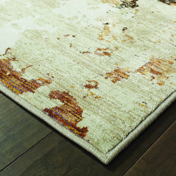 8’ X 11’ Abstract Weathered Beige And Gray Indoor Area Rug