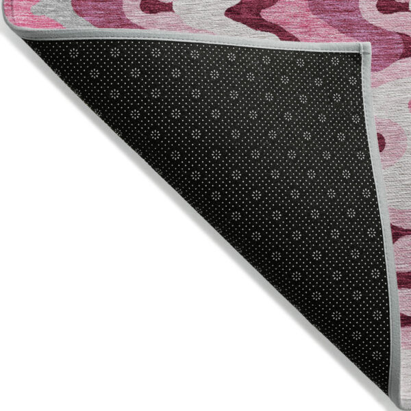 5' X 8' Blush Pink And Mauve Abstract Washable Indoor Outdoor Area Rug