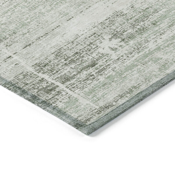 8' X 10' Sage Artichoke Green And Ivory Abstract Washable Indoor Outdoor Area Rug