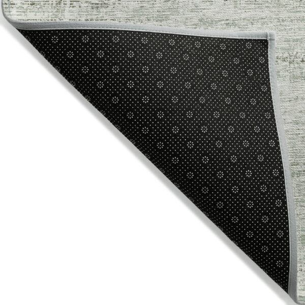 8' X 10' Sage Artichoke Green And Ivory Abstract Washable Indoor Outdoor Area Rug