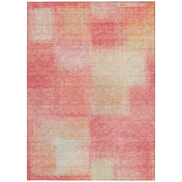 10' X 14' Blush Pink And Ivory Abstract Washable Indoor Outdoor Area Rug