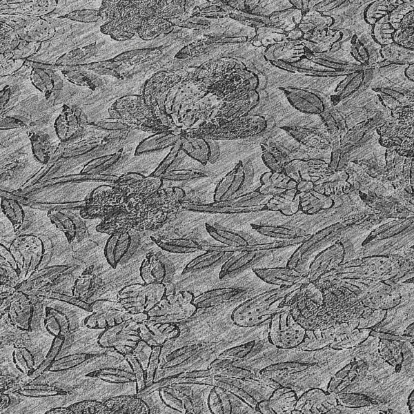 8' Gray Charcoal And Silver Round Floral Washable Indoor Outdoor Area Rug