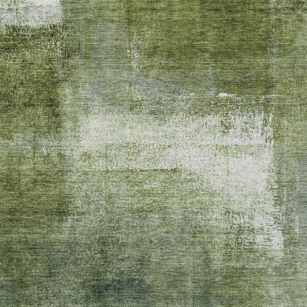 8' X 10' Artichoke Green And Sage Abstract Washable Indoor Outdoor Area Rug