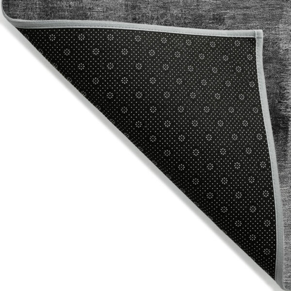 3' X 5' Gray Silver And Charcoal Abstract Washable Indoor Outdoor Area Rug