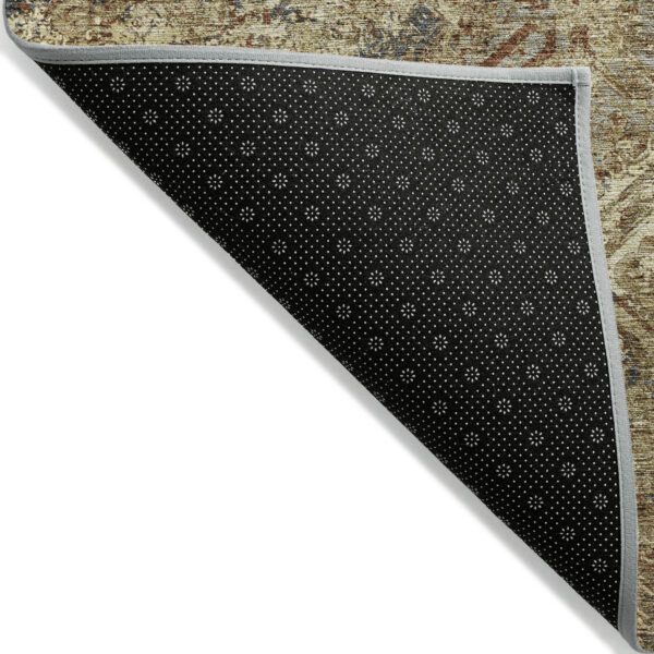 10' X 14' Brown Copper And Gold Geometric Washable Indoor Outdoor Area Rug