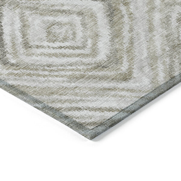 10' X 14' Beige Taupe And Ivory Geometric Washable Indoor Outdoor Area Rug