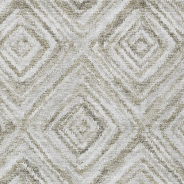 10' X 14' Beige Taupe And Ivory Geometric Washable Indoor Outdoor Area Rug
