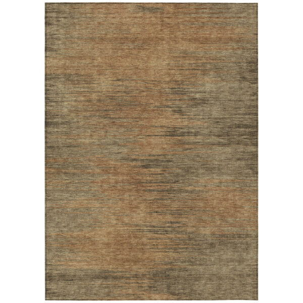 10' X 14' Terra Cotta Brown And Copper Abstract Washable Indoor Outdoor Area Rug