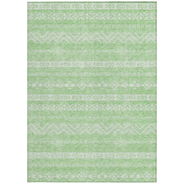 3' X 5' Lime Green And Green Southwestern Washable Indoor Outdoor Area Rug