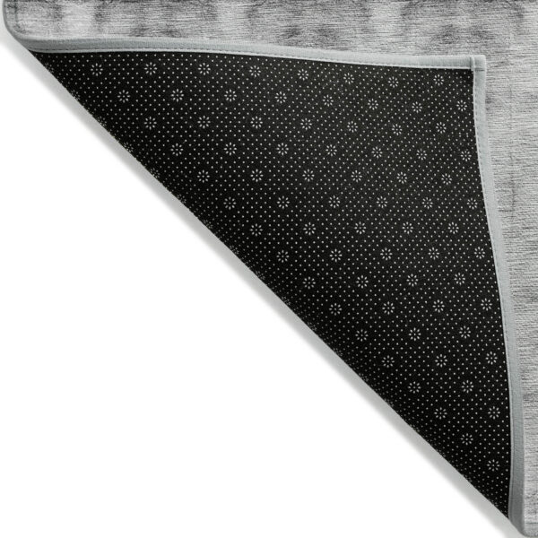 3' X 5' Silver And Gray Geometric Washable Indoor Outdoor Area Rug