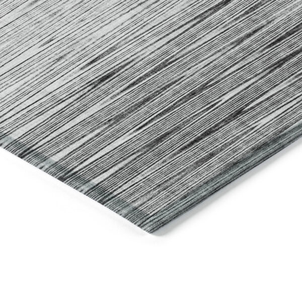 3' X 5' Gray And Charcoal Abstract Washable Indoor Outdoor Area Rug