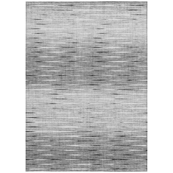 3' X 5' Gray And Charcoal Abstract Washable Indoor Outdoor Area Rug