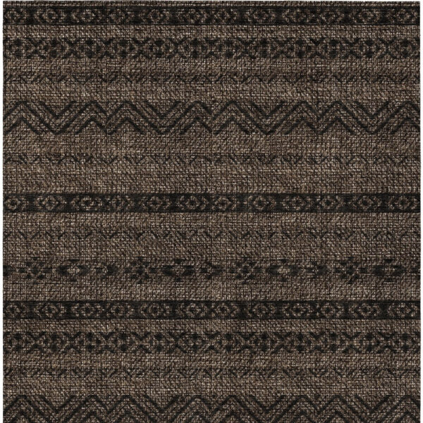 8' X 10' Chocolate And Brown Southwestern Washable Indoor Outdoor Area Rug