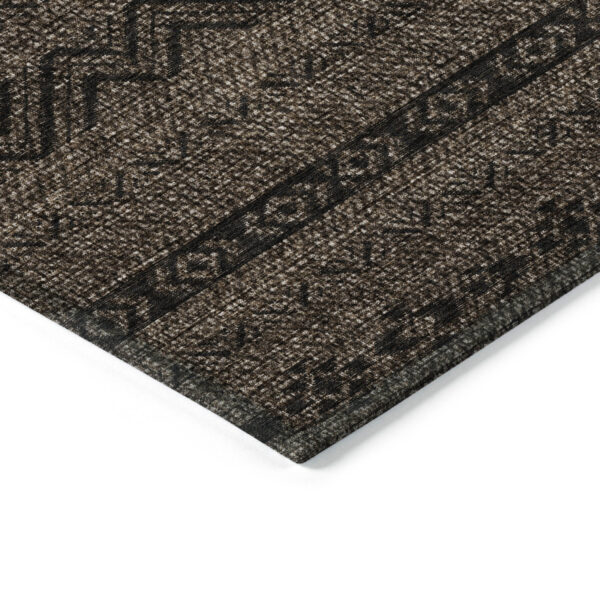 8' X 10' Chocolate And Brown Southwestern Washable Indoor Outdoor Area Rug