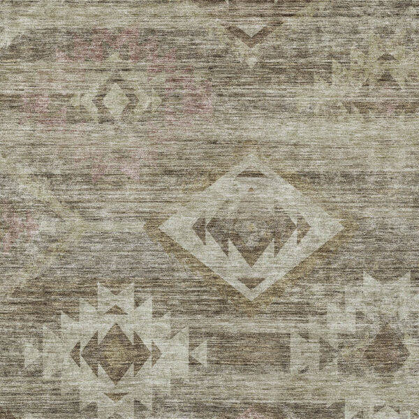 3' X 5' Brown Beige And Tan Southwestern Washable Indoor Outdoor Area Rug