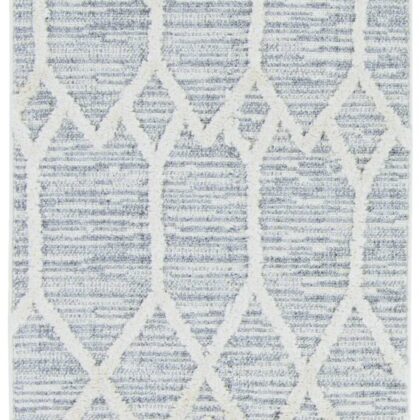 8'X11' Ivory Grey Machine Woven Geometric Indoor Area Rug