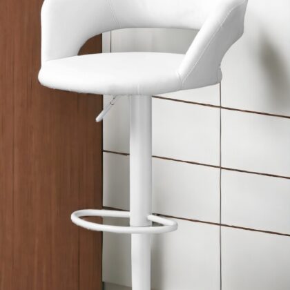 White Metal Low Back Bar Height Bar Chair