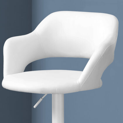 White Metal Low Back Bar Height Bar Chair