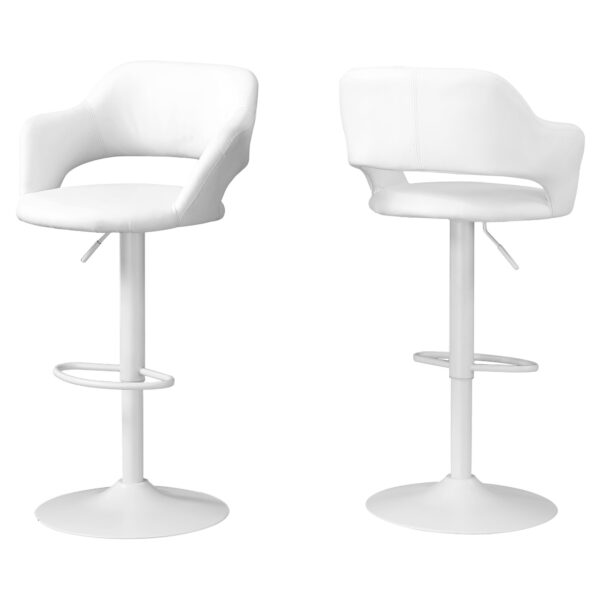 White Metal Low Back Bar Height Bar Chair