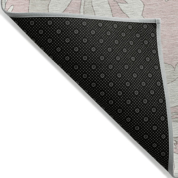 10' X 14' Pink Ivory And Beige Floral Washable Indoor Outdoor Area Rug