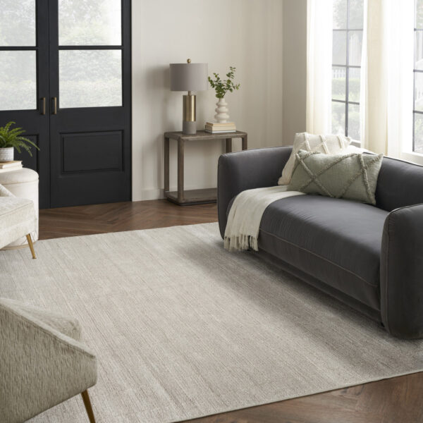 8' x 10' Beige and Ivory Abstract Power Loom Area Rug