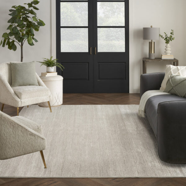 8' x 10' Beige and Ivory Abstract Power Loom Area Rug