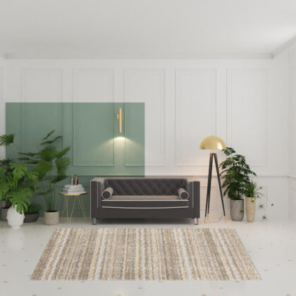 6' X 9' Ivory Grey Tan And Brown Abstract Power Loom Stain Resistant Area Rug