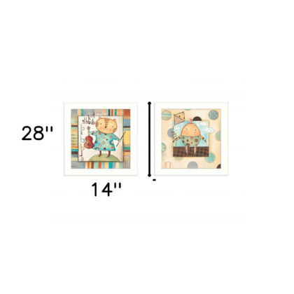 Set Of Two Nursery Pictures White Framed Print Wall Art