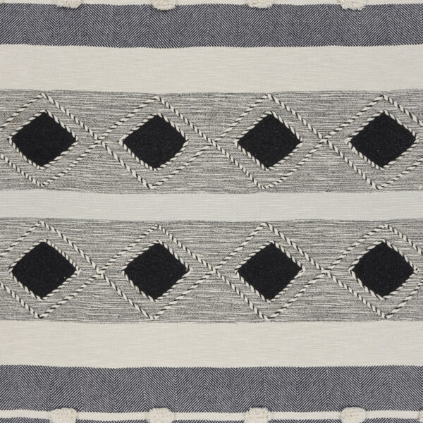 Black and Blue Woven Cotton Striped Throw Blanket