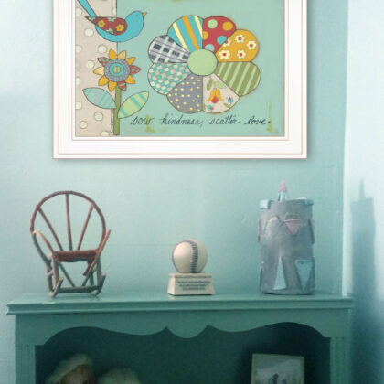 Sow Kindness Scatter Love 1 White Framed Print Wall Art