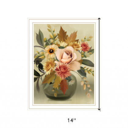 Autumn Bouquet 2 White Framed Print Wall Art