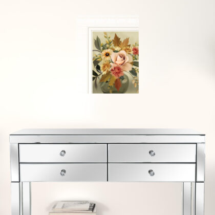 Autumn Bouquet 2 White Framed Print Wall Art