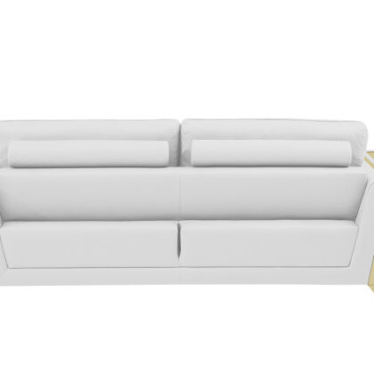 Three Piece Indoor White Italian Leather Six Person Seating Set