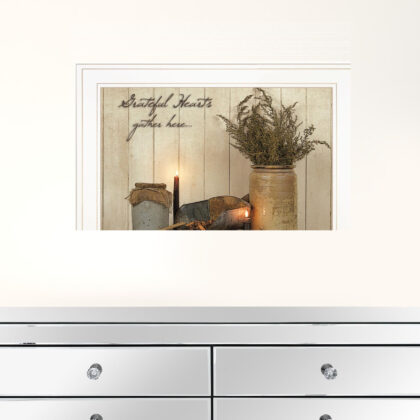 Grateful Hearts 1 White Framed Print Wall Art