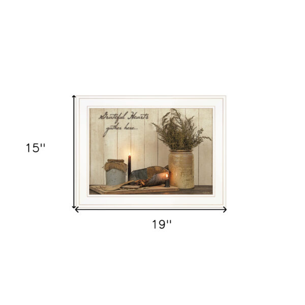 Grateful Hearts 1 White Framed Print Wall Art