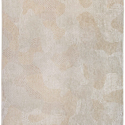 8' x 11' Beige and White Abstract Non Skid Area Rug