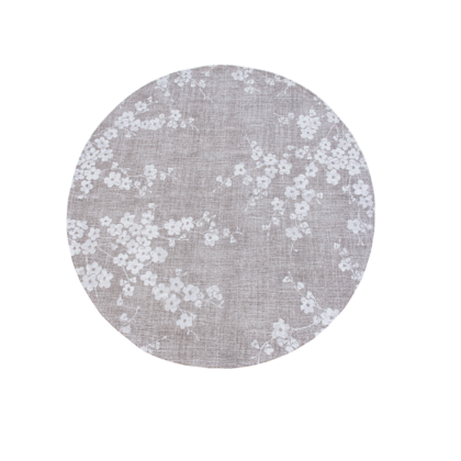 5' Gray and White Round Oriental Non Skid Area Rug