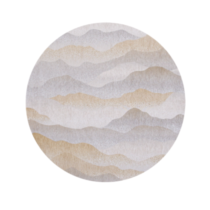 8' Gray and Brown Round Abstract Non Skid Area Rug