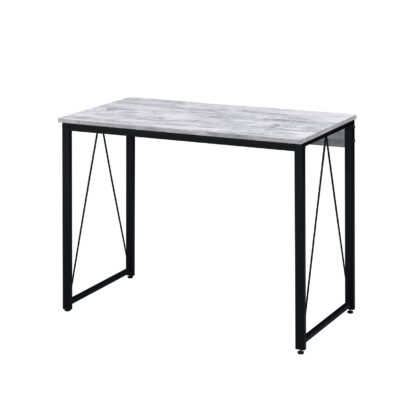 35" Antiqued White and Black Writing Desk