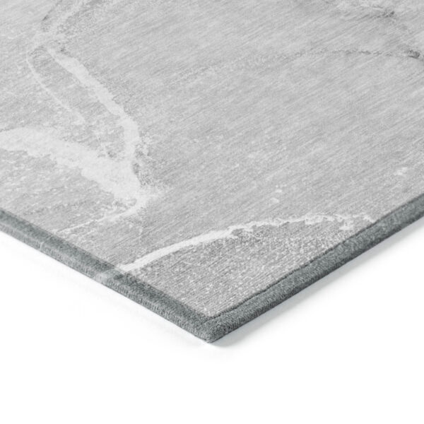 9' X 12' Gray Abstract Washable Non Skid Indoor Outdoor Area Rug