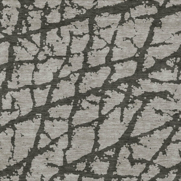 5' X 8' Gray and Black Abstract Washable Non Skid Indoor Outdoor Area Rug