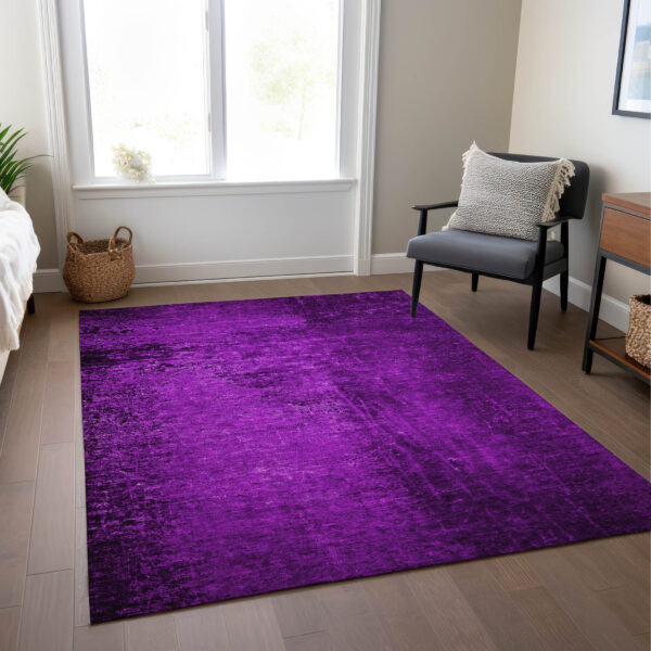 9' X 12' Purple Abstract Washable Non Skid Indoor Outdoor Area Rug