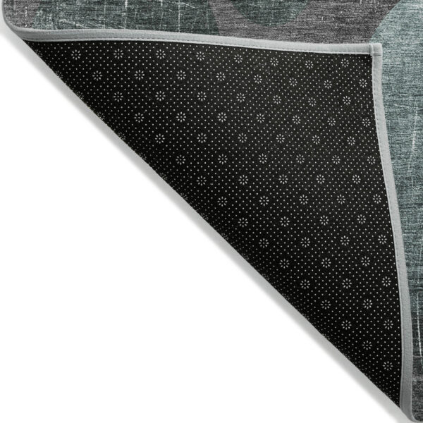 10' X 14' Gray Blue and Purple Abstract Washable Non Skid Indoor Outdoor Area Rug