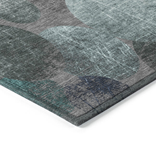 10' X 14' Gray Blue and Purple Abstract Washable Non Skid Indoor Outdoor Area Rug