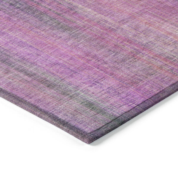 3' X 5' Lilac Striped Washable Non Skid Indoor Outdoor Area Rug