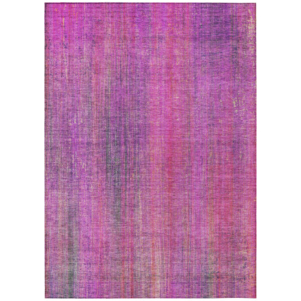 3' X 5' Lilac Striped Washable Non Skid Indoor Outdoor Area Rug