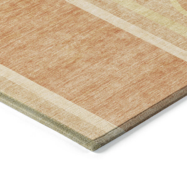 3' X 5' Terra Cotta Abstract Washable Indoor Outdoor Area Rug