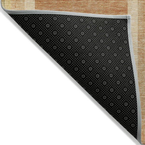 3' X 5' Terra Cotta Abstract Washable Indoor Outdoor Area Rug